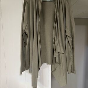 Livi Active Green Cardigan Lightweight Open Front Sweater